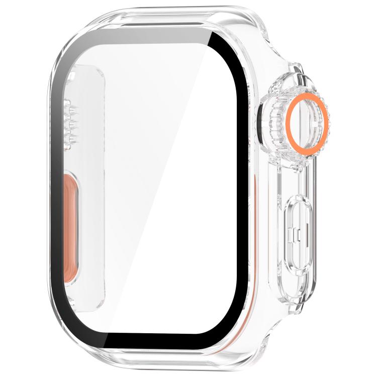 For Apple Watch Series 6/5/4/SE/SE2 44mm Change to Ultra 49mm Tempered Film Integrated PC Button Watch Case(Transparent Color) - free shipping - PMC TechLife - Order now!