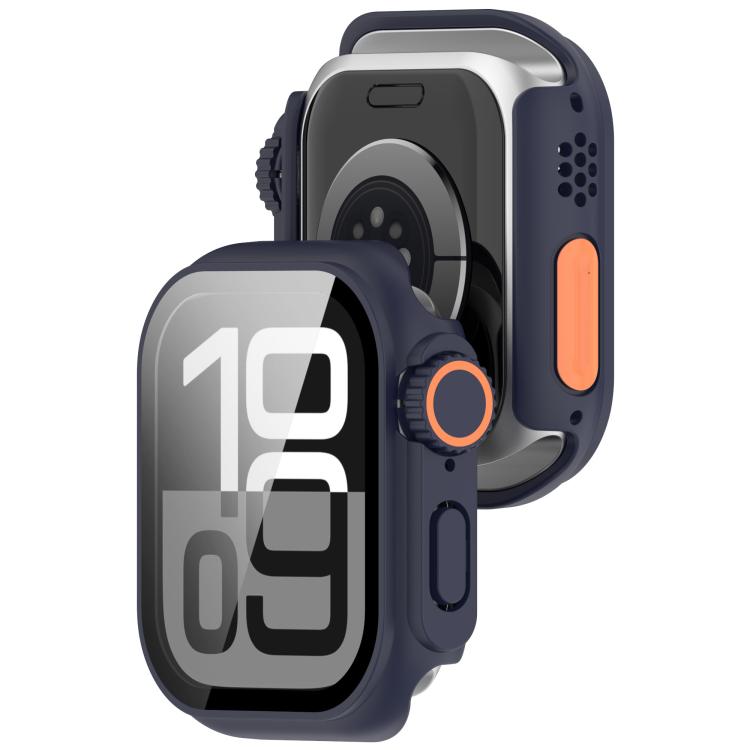 For Apple Watch Series 6/5/4/SE/SE2 44mm Change to Ultra 49mm Tempered Film Integrated PC Button Watch Case(Midnight Blue) - free shipping - PMC TechLife - Order now!