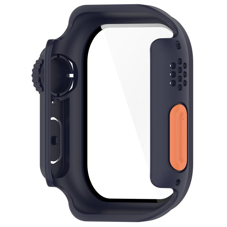 For Apple Watch Series 6/5/4/SE/SE2 44mm Change to Ultra 49mm Tempered Film Integrated PC Button Watch Case(Midnight Blue) - free shipping - PMC TechLife - Order now!