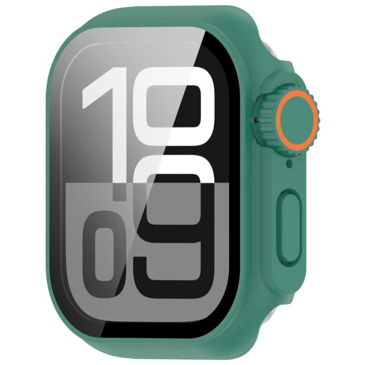 For Apple Watch Series 9/8/7 41mm Change to Ultra 49mm Tempered Film Integrated PC Button Watch Case(Green) - Watch Cases by PMC TechLife | Online Shopping South Africa | PMC TechLife | Buy Now Pay Later Mobicred
