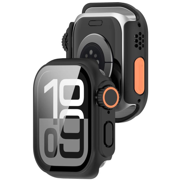 For Apple Watch Series 9/8/7 41mm Change to Ultra 49mm Tempered Film Integrated PC Button Watch Case(Black) - Watch Cases by PMC TechLife | Online Shopping South Africa | PMC TechLife | Buy Now Pay Later Mobicred