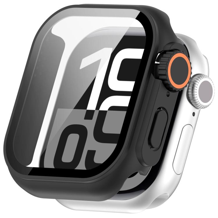 For Apple Watch Series 9/8/7 41mm Change to Ultra 49mm Tempered Film Integrated PC Button Watch Case(Black) - Watch Cases by PMC TechLife | Online Shopping South Africa | PMC TechLife | Buy Now Pay Later Mobicred