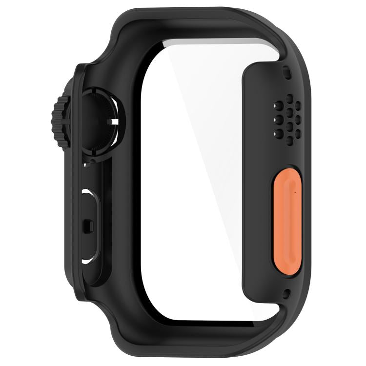 For Apple Watch Series 9/8/7 41mm Change to Ultra 49mm Tempered Film Integrated PC Button Watch Case(Black) - Watch Cases by PMC TechLife | Online Shopping South Africa | PMC TechLife | Buy Now Pay Later Mobicred