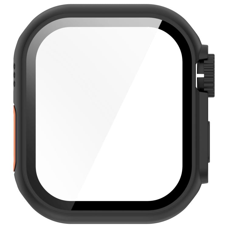 For Apple Watch Series 9/8/7 41mm Change to Ultra 49mm Tempered Film Integrated PC Button Watch Case(Black) - Watch Cases by PMC TechLife | Online Shopping South Africa | PMC TechLife | Buy Now Pay Later Mobicred