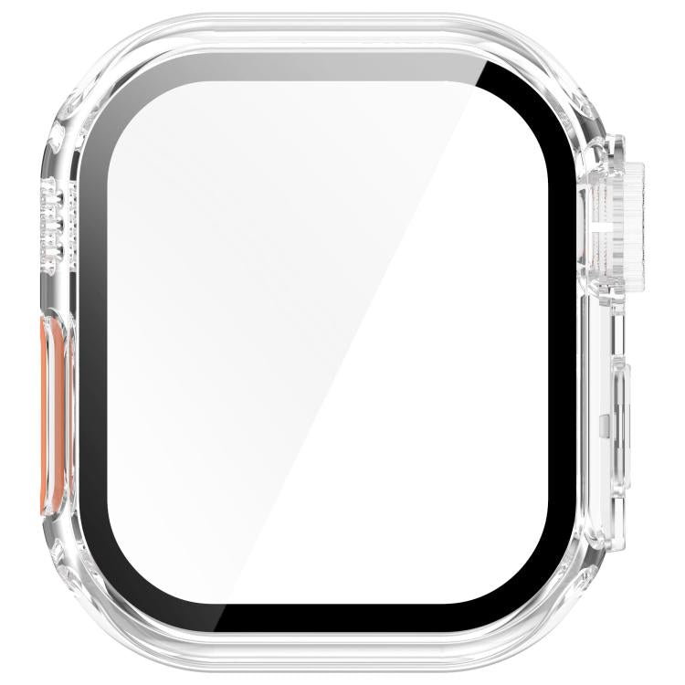 For Apple Watch Series 9/8/7 41mm Change to Ultra 49mm Tempered Film Integrated PC Button Watch Case(Transparent Color) - Watch Cases by PMC TechLife | Online Shopping South Africa | PMC TechLife | Buy Now Pay Later Mobicred