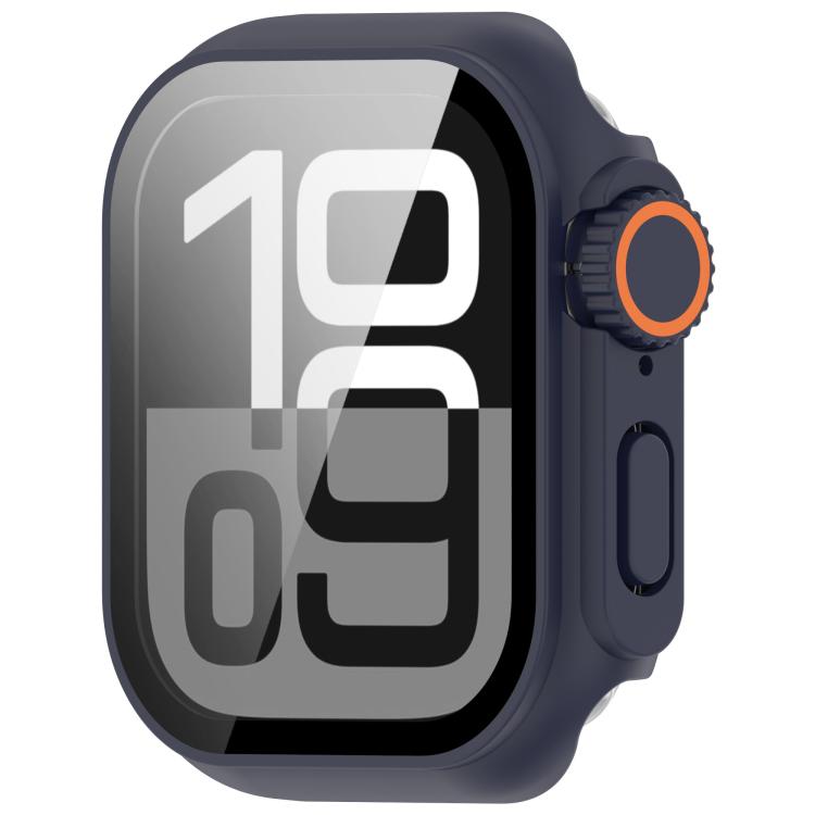 For Apple Watch Series 9/8/7 41mm Change to Ultra 49mm Tempered Film Integrated PC Button Watch Case(Midnight Blue) - free shipping - PMC TechLife - Order now!