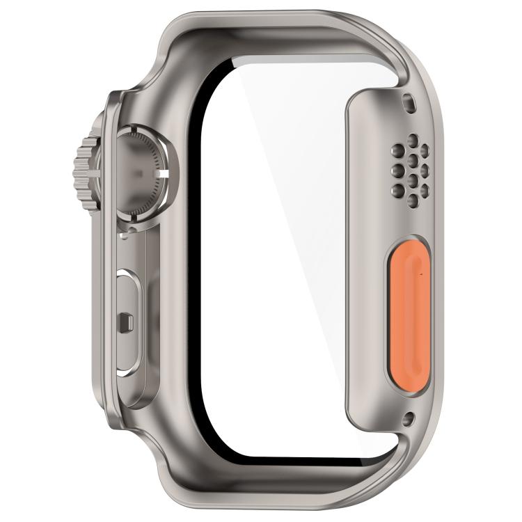 For Apple Watch Series 9/8/7 41mm Change to Ultra 49mm Tempered Film Integrated PC Button Watch Case(Starlight) - free shipping - PMC TechLife - Order now!