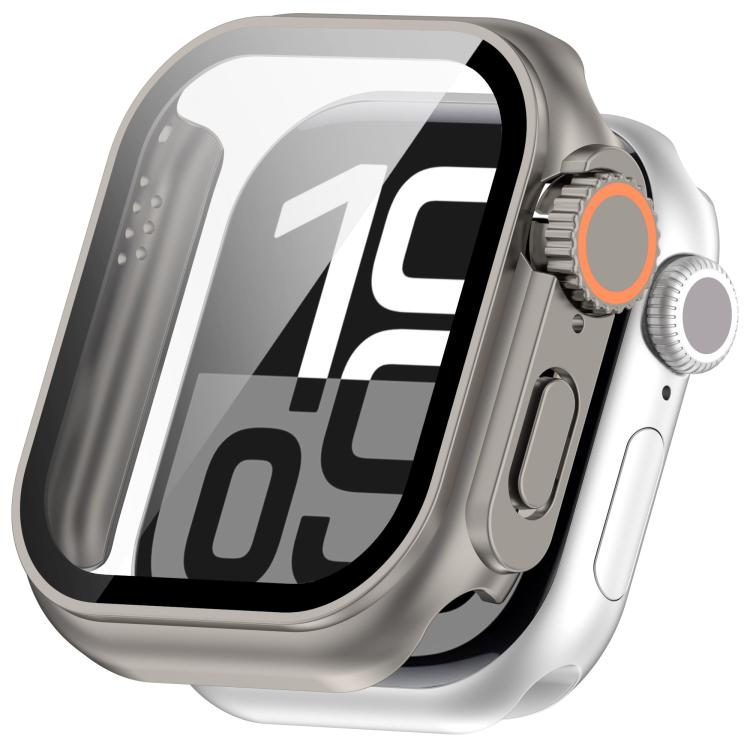 For Apple Watch Series 6/5/4/SE/SE2 40mm Change to Ultra 49mm Tempered Film Integrated PC Button Watch Case(Titanium Steel Color) - Watch Cases by PMC TechLife | Online Shopping South Africa | PMC TechLife | Buy Now Pay Later Mobicred