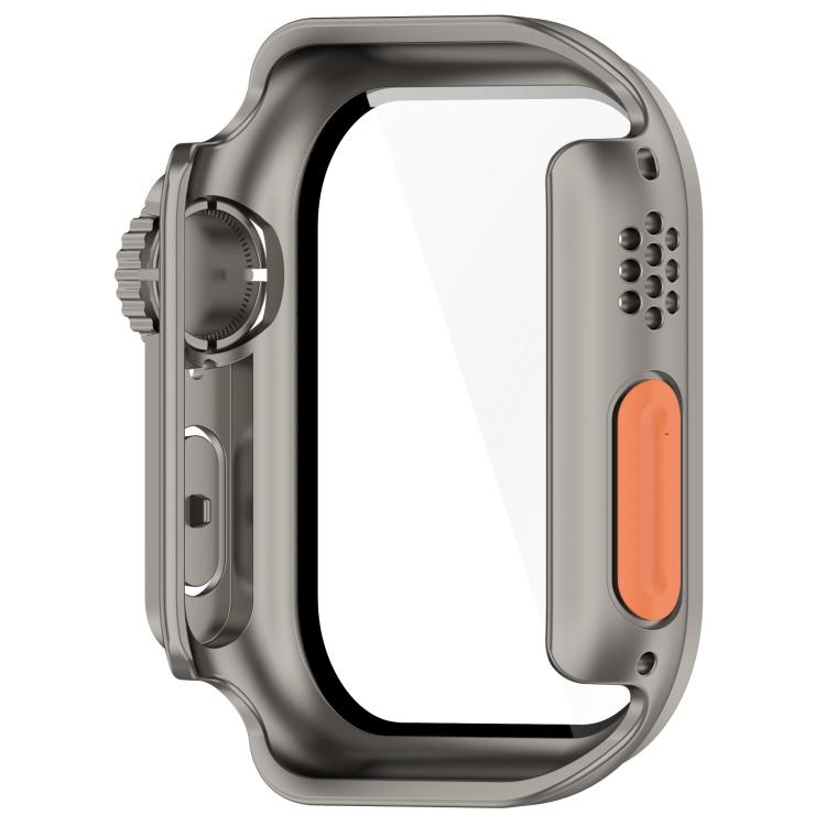 For Apple Watch Series 6/5/4/SE/SE2 40mm Change to Ultra 49mm Tempered Film Integrated PC Button Watch Case(Titanium Steel Color) - Watch Cases by PMC TechLife | Online Shopping South Africa | PMC TechLife | Buy Now Pay Later Mobicred