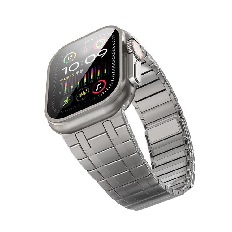 For Apple Watch 46mm / 49mm / 45mm / 44mm One Bead Magnetic Milan Stainless Steel Watch Band(Titanium Color) - Watch Bands by PMC TechLife | Online Shopping South Africa | PMC TechLife | Buy Now Pay Later Mobicred