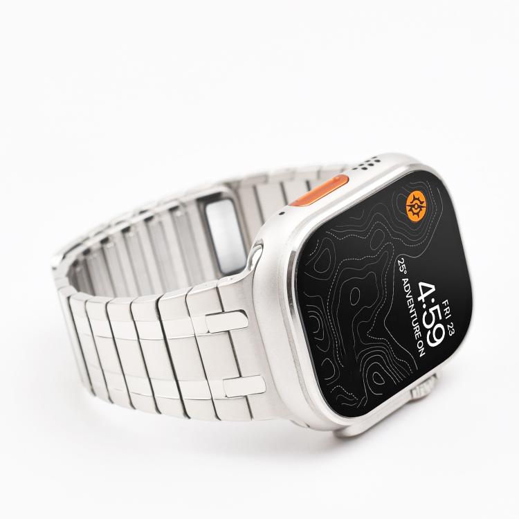 For Apple Watch 46mm / 49mm / 45mm / 44mm One Bead Magnetic Milan Stainless Steel Watch Band(Titanium Gold) - free shipping - PMC TechLife - Order now!