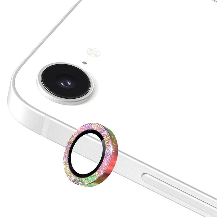 For iPhone 16e ENKAY Hat-Prince Glitter Rear Camera Lens Aluminium Alloy Ring Tempered Glass Film(Colorful) - free shipping - PMc TechLife - Order now!