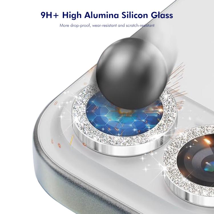 For iPhone 16e ENKAY Hat-Prince Glitter Rear Camera Lens Aluminium Alloy Ring Tempered Glass Film(Colorful) - free shipping - PMc TechLife - Order now!