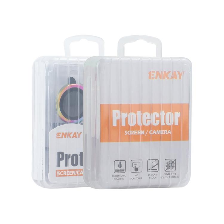 For iPhone 16e ENKAY Hat-Prince Glitter Rear Camera Lens Aluminium Alloy Ring Tempered Glass Film(Colorful) - free shipping - PMc TechLife - Order now!
