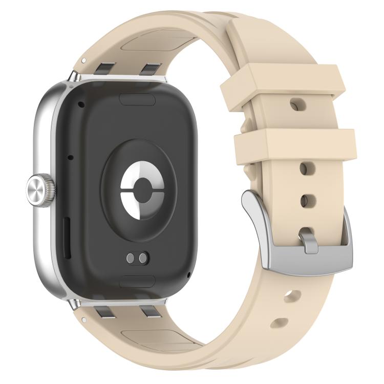For Redmi Watch 5 / Xiaomi Smart Band 9 Pro Silver Metal Connector Silicone Watch Band(Starlight) - free shipping - PMC TechLife - Order now!