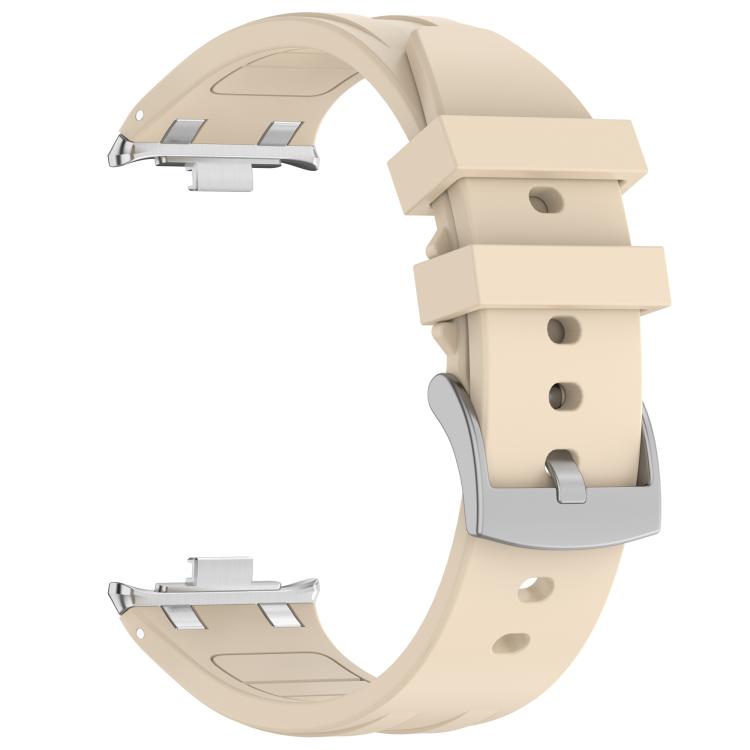 For Redmi Watch 5 / Xiaomi Smart Band 9 Pro Silver Metal Connector Silicone Watch Band(Starlight) - free shipping - PMC TechLife - Order now!