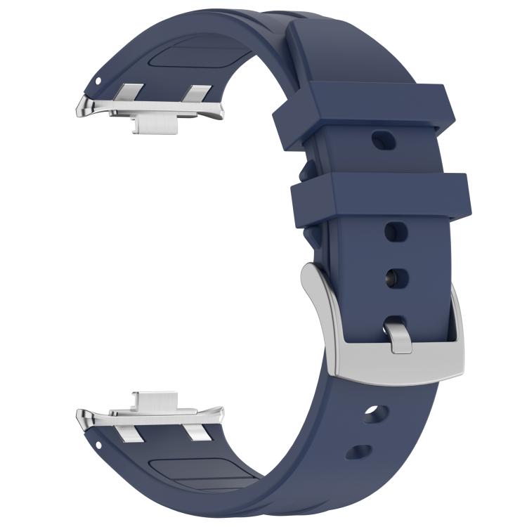 For Redmi Watch 5 / Xiaomi Smart Band 9 Pro Silver Metal Connector Silicone Watch Band(Navy Blue) - free shipping - PMC TechLife - Order now!