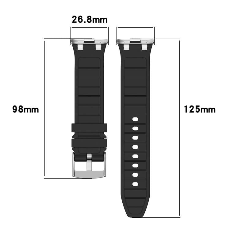 For Redmi Watch 5 / Xiaomi Smart Band 9 Pro Silver Metal Connector Silicone Watch Band(Purple) - free shipping - PMC TechLife - Order now!