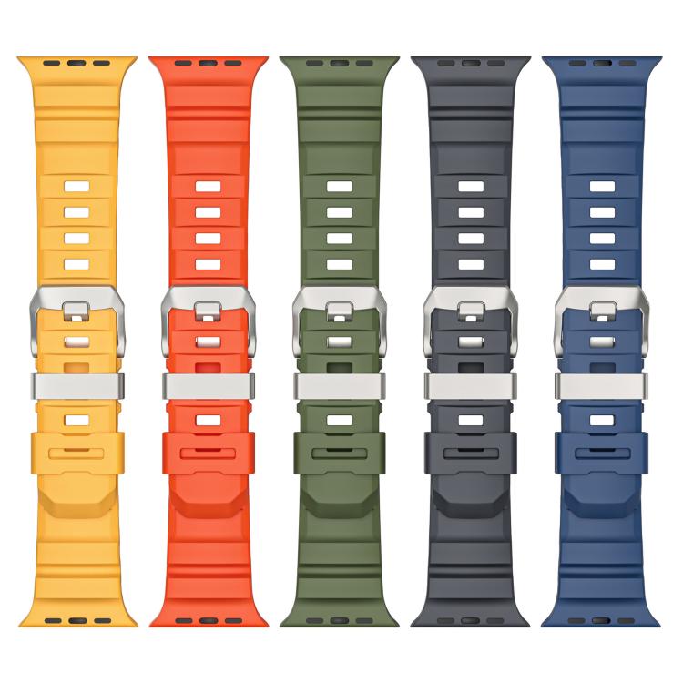 For Apple Watch 46mm / 49mm / 45mm / 44mm Titanium Buckle Field Path Fluororubber Watch Band(Orange) - free shipping - PMC TechLife - Order now!