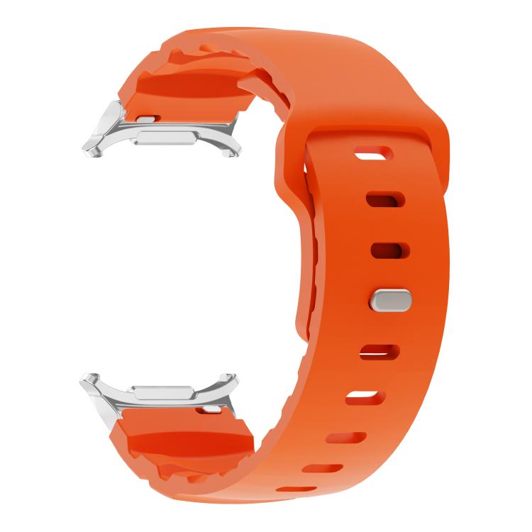 For Samsung Galaxy Watch Ultra 47mm Silver Connector Reverse Buckle Fluororubber Watch Band(Orange) - free shipping - PMC TechLife - Order now!
