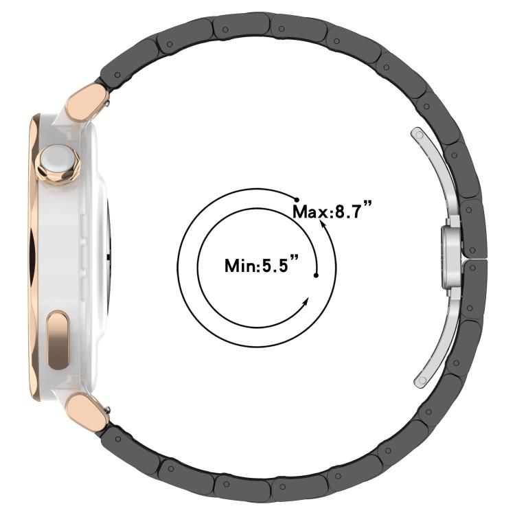 18mm Zinc Alloy Butterfly Buckle Ceramic White Metal Watch Band(Silver+White) - free shipping - PMC TechLife - Order now!