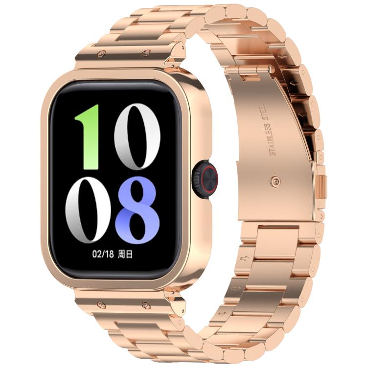 For vivo Watch GT Watch Frame Integrated Three Beads Stainless Steel Watch Band(Rose Gold) - free shipping - PMC TechLife - Order now!