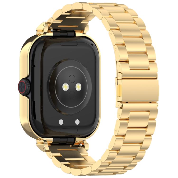 For vivo iQOO Watch GT Watch Frame Integrated Three Beads Stainless Steel Watch Band(Gold) - free shipping - PMC TechLife - Order now!