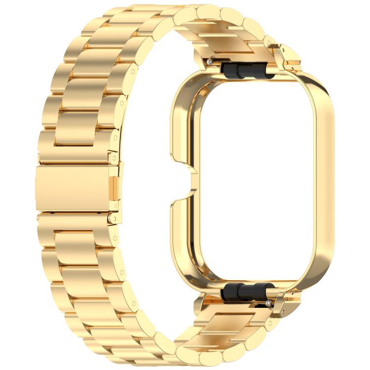 For vivo iQOO Watch GT Watch Frame Integrated Three Beads Stainless Steel Watch Band(Gold) - free shipping - PMC TechLife - Order now!