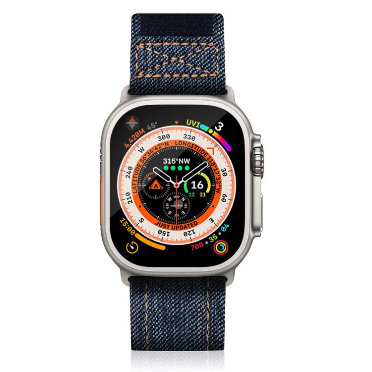 For Apple Watch 42mm / 41mm / 40mm / 38mm Kalebol Cool Denim Nylon Hook and Loop Fastener Watch Band(Gray) - free shipping - PMC TechLife - Order now!