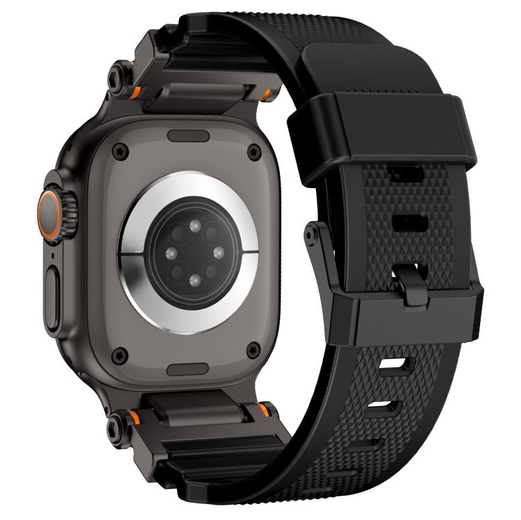 For Apple Watch 46mm / 49mm / 45mm / 44mm Kalebol Outdoor Explorer Metal Connector TPU Watch Band(Black) - free shipping - PMC TechLife - Order now!