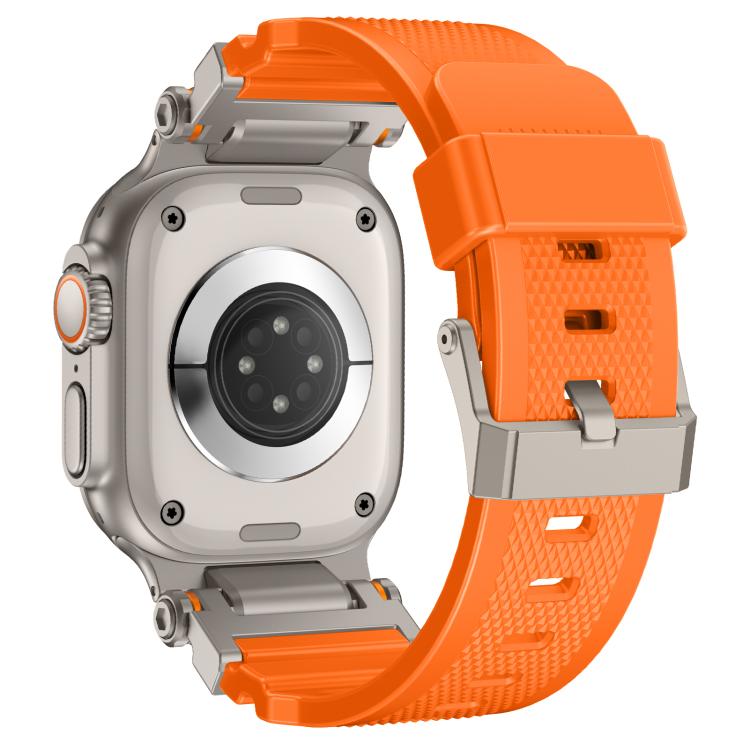 For Apple Watch 46mm / 49mm / 45mm / 44mm Kalebol Outdoor Explorer Metal Connector TPU Watch Band(Titanium Orange) - free shipping - PMC TechLife - Order now!