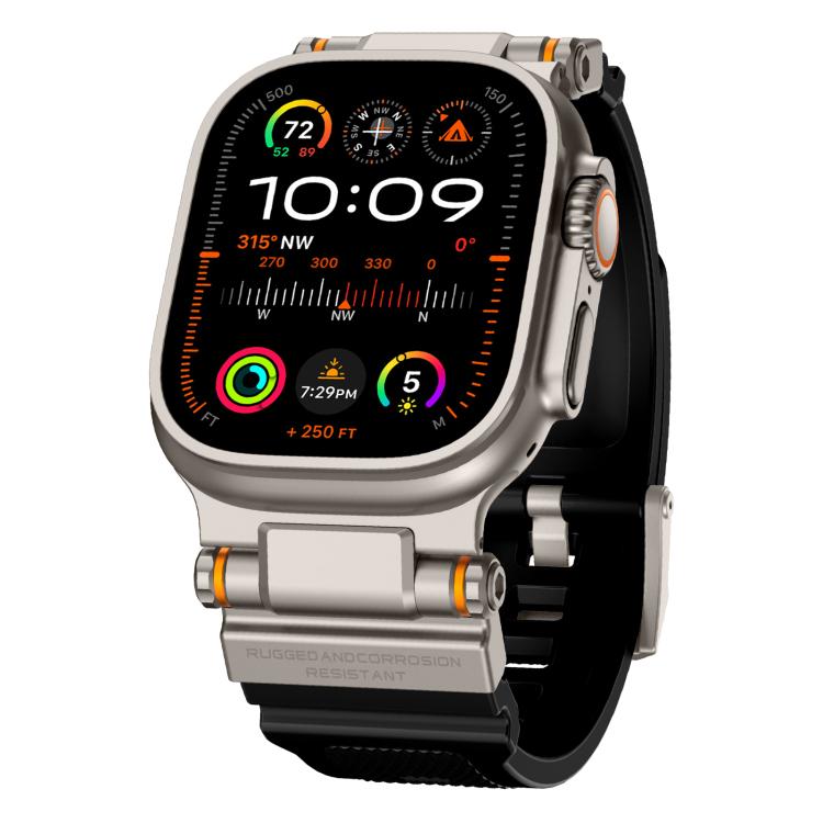 For Apple Watch 46mm / 49mm / 45mm / 44mm Kalebol Outdoor Explorer Metal Connector TPU Watch Band(Titanium Black) - free shipping - PMC TechLife - Order now!