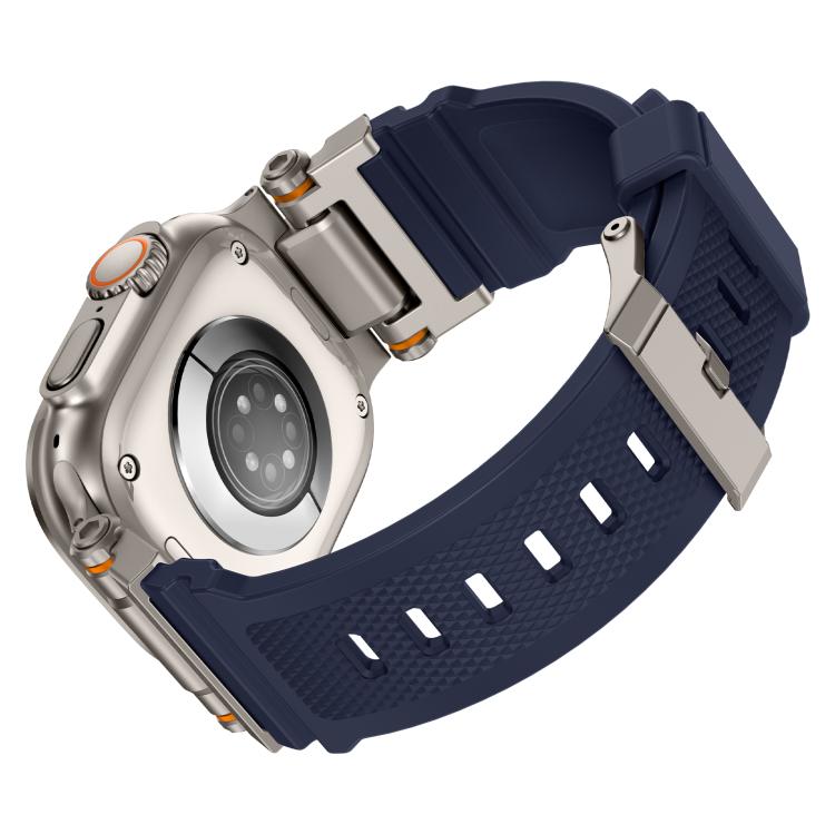 For Apple Watch 46mm / 49mm / 45mm / 44mm Kalebol Outdoor Explorer Metal Connector TPU Watch Band(Titanium Blue) - free shipping - PMC TechLife - Order now!