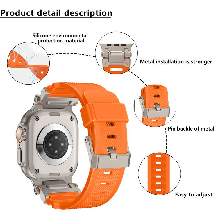 For Apple Watch 46mm / 49mm / 45mm / 44mm Kalebol Outdoor Explorer Metal Connector TPU Watch Band(Titanium Blue) - free shipping - PMC TechLife - Order now!
