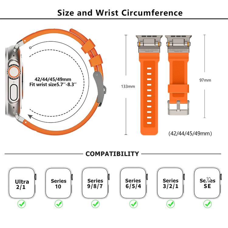 For Apple Watch 46mm / 49mm / 45mm / 44mm Kalebol Outdoor Explorer Metal Connector TPU Watch Band(Titanium Blue) - free shipping - PMC TechLife - Order now!