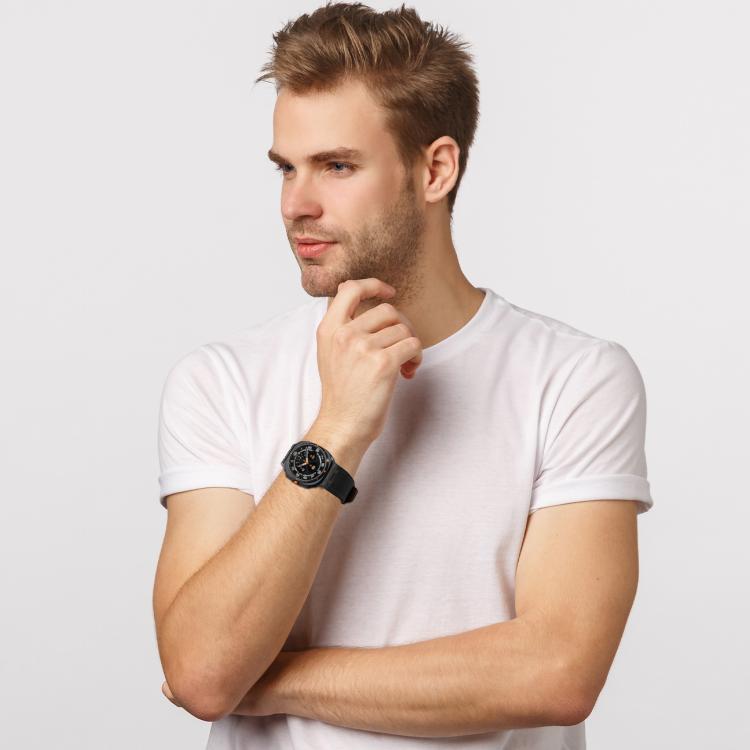 For Samsung Galaxy Watch Ultra 47mm Crazy Horse Leather Watch Band(Black+Black Buckle) - Watch Bands by PMC TechLife | Online Shopping South Africa | PMC TechLife | Buy Now Pay Later Mobicred