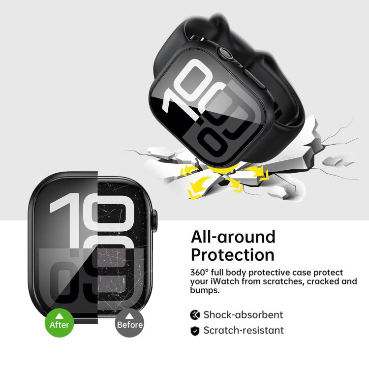 For Apple Watch Series 10 46mm Tempered Film Integrated PC Watch Protective Case(Original Machine Black) - Watch Cases by PMC TechLife | Online Shopping South Africa | PMC TechLife | Buy Now Pay Later Mobicred