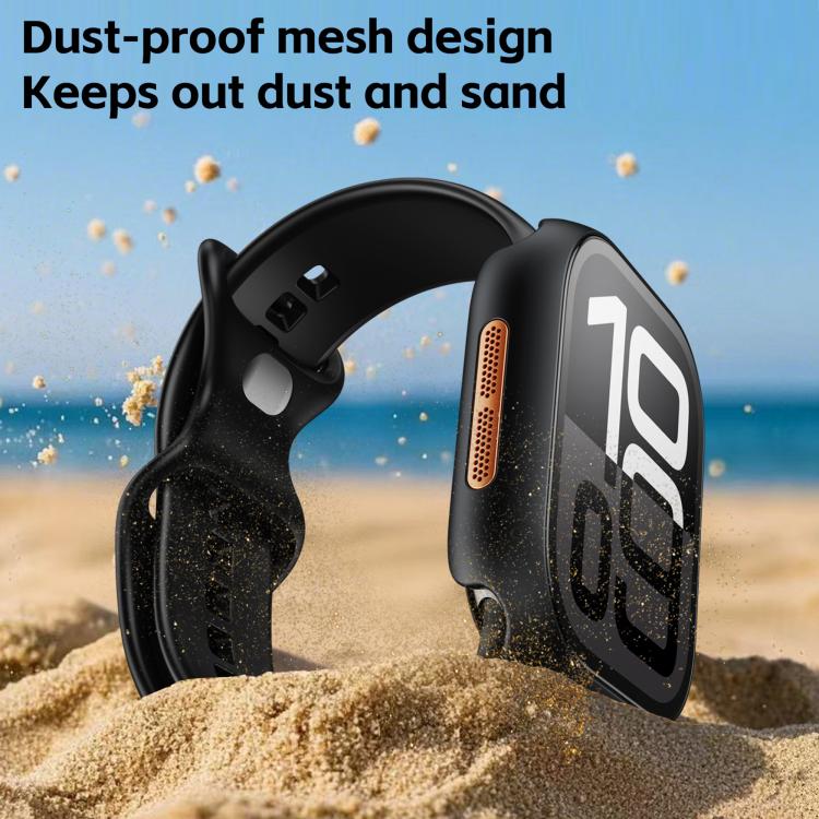 For Apple Watch Series 10 46mm Tempered Film Integrated PC Watch Protective Case(Original Machine Black) - Watch Cases by PMC TechLife | Online Shopping South Africa | PMC TechLife | Buy Now Pay Later Mobicred
