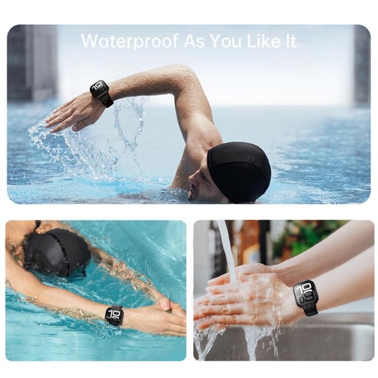 For Apple Watch Series 10 46mm Tempered Film Integrated PC Watch Protective Case(Original Machine Black) - Watch Cases by PMC TechLife | Online Shopping South Africa | PMC TechLife | Buy Now Pay Later Mobicred