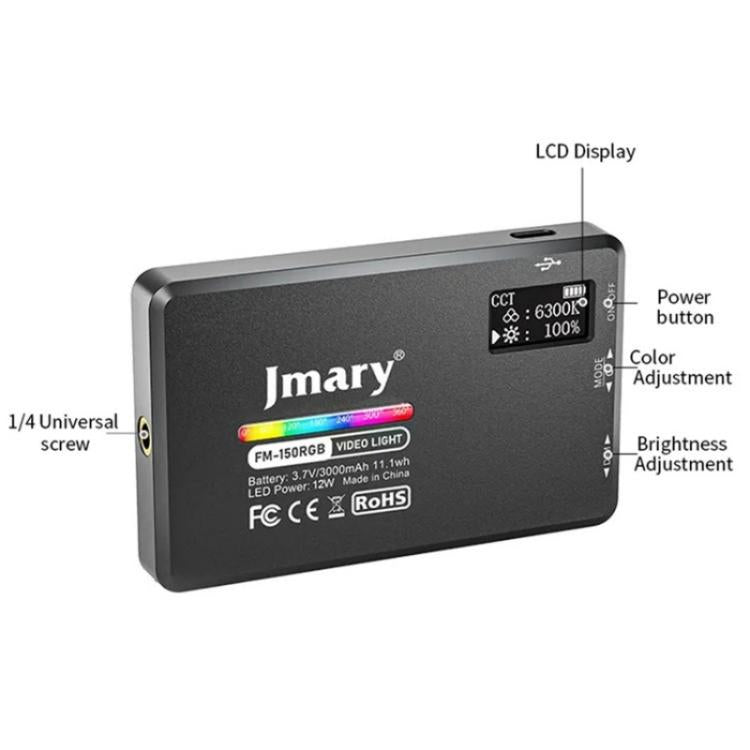 JMARY FM-150RGB For Smartphone Laptop Camera Portable LED RGB Photography Video Light - free shipping - PMC TechLife - Order now!