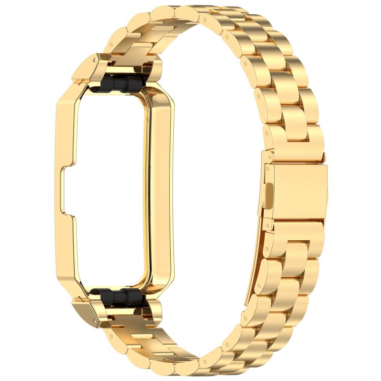 For Huawei Band 10 / 10 NFC / 9 / 9 NFC Watch Frame Integrated Three Beads Stainless Steel Watch Band(Gold) - free shipping - PMC TechLife - Order now!