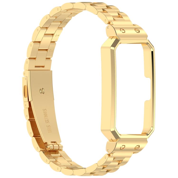 For Huawei Band 10 / 10 NFC / 9 / 9 NFC Watch Frame Integrated Three Beads Stainless Steel Watch Band(Gold) - free shipping - PMC TechLife - Order now!
