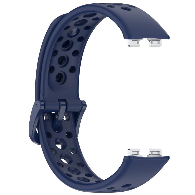For Huawei Band 10 / 9 / 8 Metal Head Round Hole Nail Button Silicone Watch Band(Original Blue) - Watch Bands by PMC TechLife | Online Shopping South Africa | PMC TechLife | Buy Now Pay Later Mobicred
