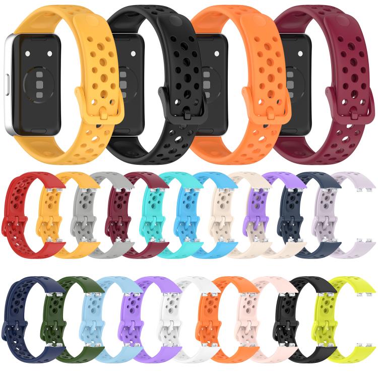 For Huawei Band 10 / 9 / 8 Metal Head Round Hole Nail Button Silicone Watch Band(Original Blue) - Watch Bands by PMC TechLife | Online Shopping South Africa | PMC TechLife | Buy Now Pay Later Mobicred