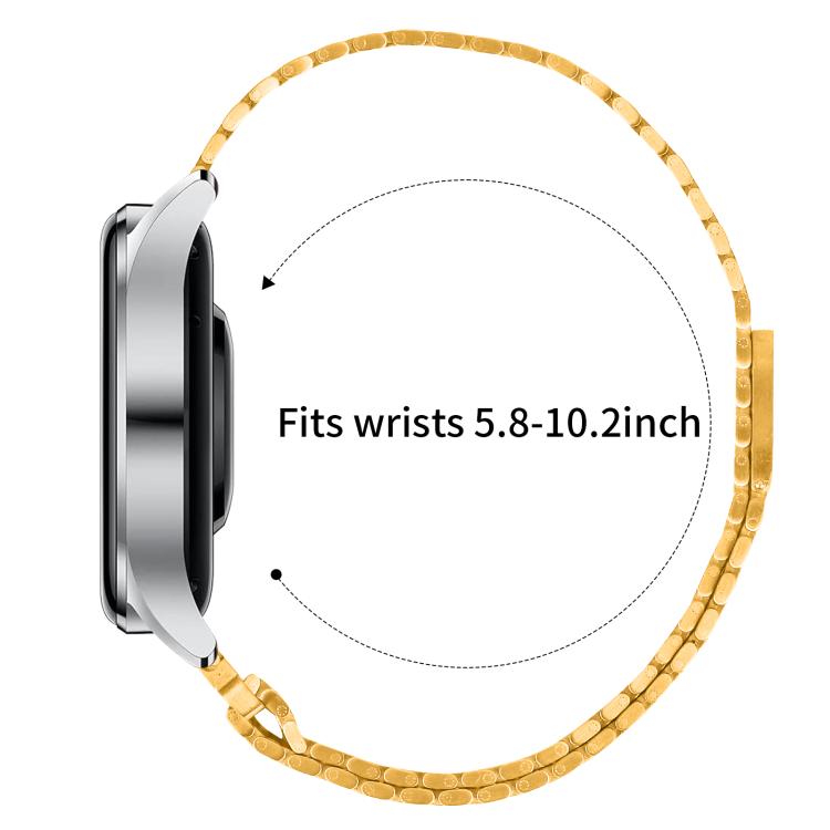 22mm Nine-beads Magnetic Buckle Stainless Steel Watch Band(Gold) - free shipping - PMC TechLife - Order now!