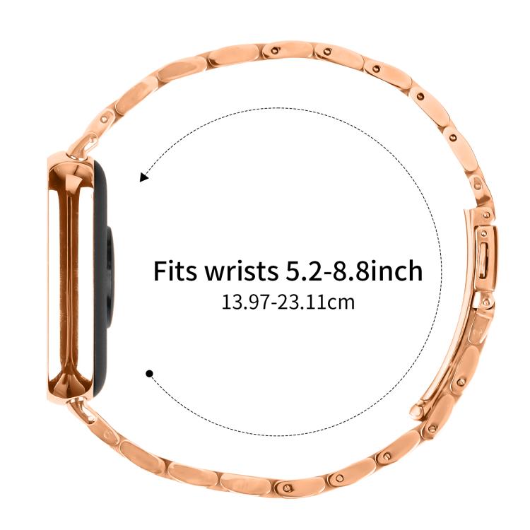 For Xiaomi Mi Band 8 Pro Five Beads Slingshot Buckle Steel Watch Band(Rose Gold) - free shipping - PMC TechLife - Order now!