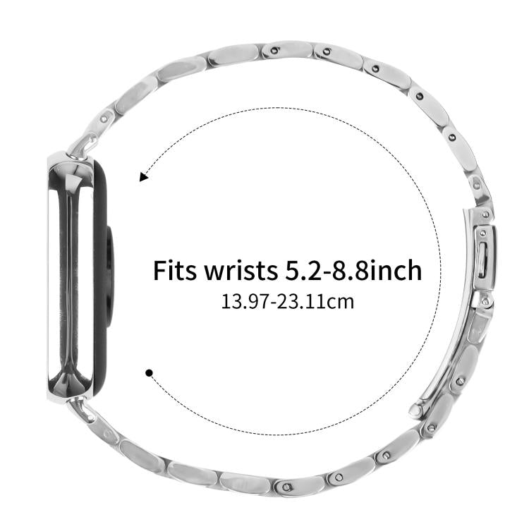 For Xiaomi Mi Band 8 Pro Five Beads Slingshot Buckle Steel Watch Band(Silver) - free shipping - PMC TechLife - Order now!