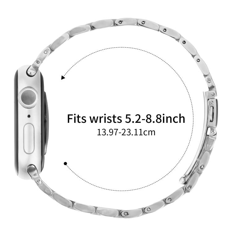 For Apple Watch 42mm / 41mm / 40mm / 38mm Small Waist Slingshot Buckle Steel Watch Band(Between Gold) - free shipping - PMC TechLife - Order now!