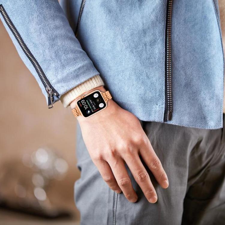For Apple Watch 42mm / 41mm / 40mm / 38mm Small Waist Slingshot Buckle Steel Watch Band(Rose Gold) - free shipping - PMC TechLife - Order now!