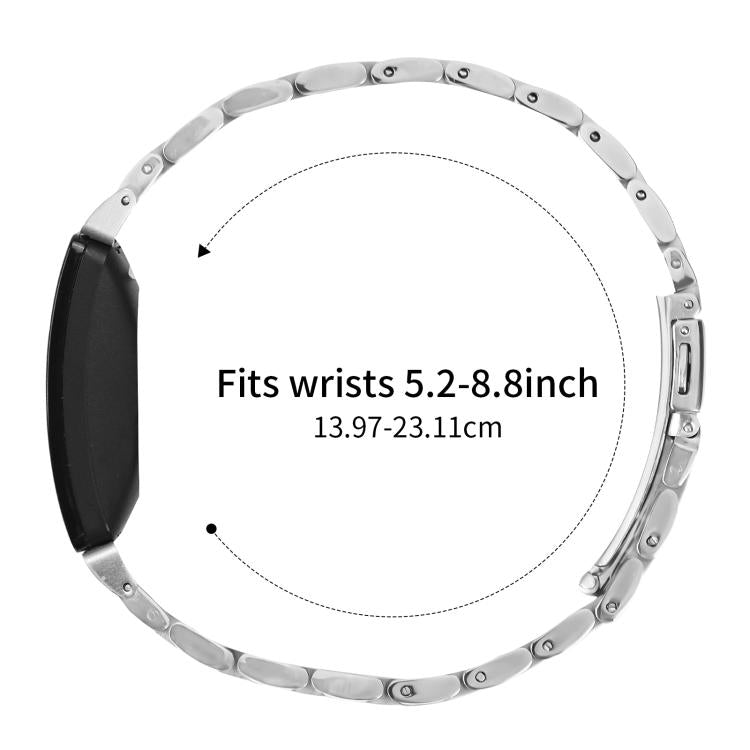For Fitbit Inspire 1 / Inspire 2 Five Beads Slingshot Buckle Steel Watch Band(Silver) - free shipping - PMC TechLife - Order now!